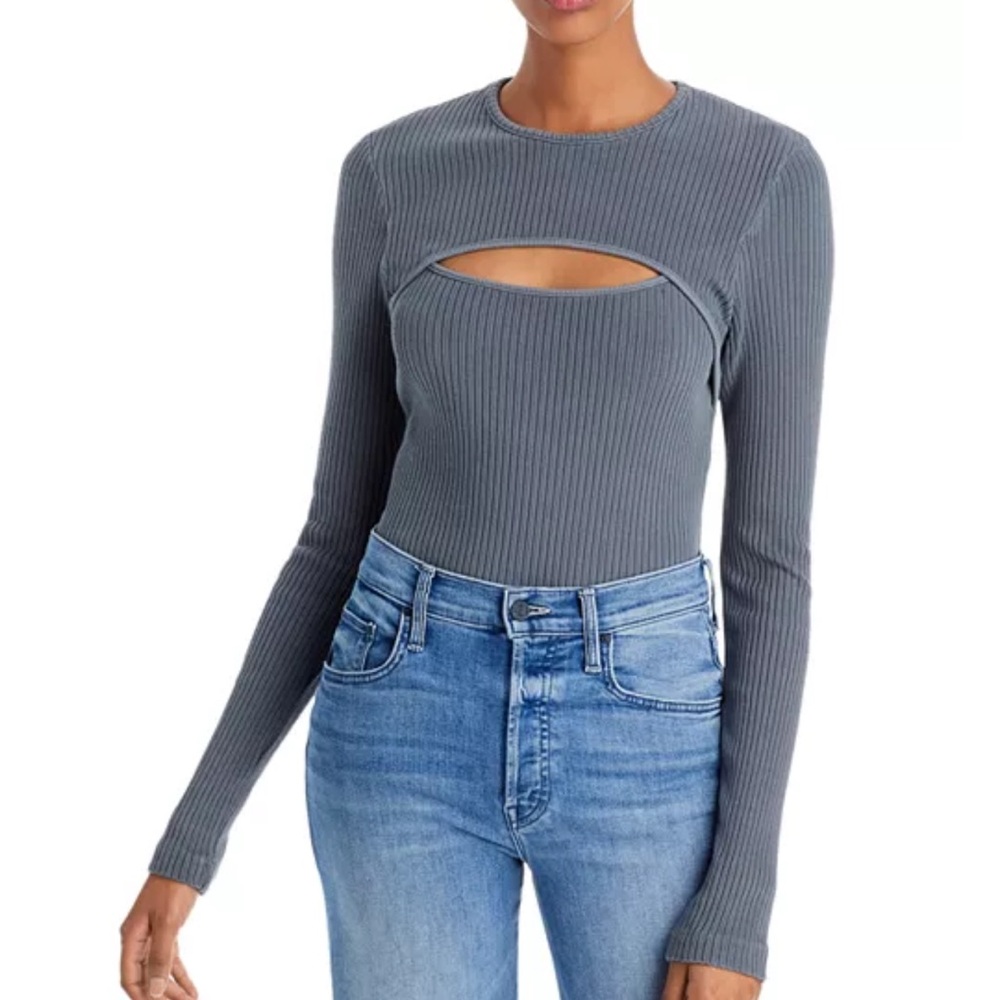Agolde Lyze Ribbed Cutout Top